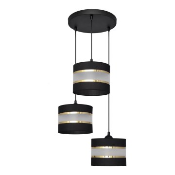 Lámpara colgante HELEN 3xE27/15W/230V negro/dorado