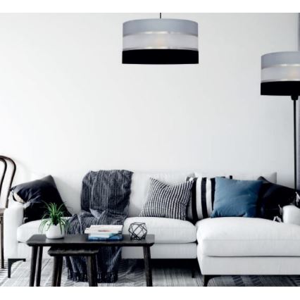 Lámpara colgante HELEN 3xE27/15W/230V negro/gris/cromo brillante