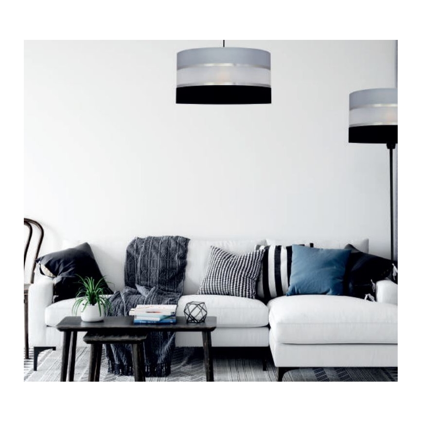 Lámpara colgante HELEN 3xE27/15W/230V negro/gris/cromo brillante