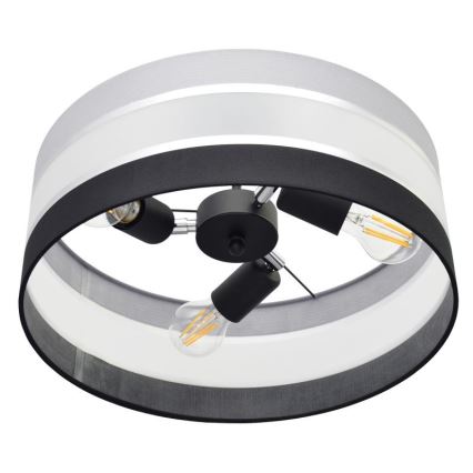 Lámpara colgante HELEN 3xE27/15W/230V negro/gris/cromo brillante
