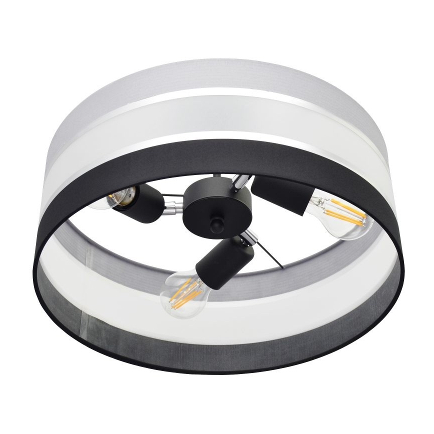 Lámpara colgante HELEN 3xE27/15W/230V negro/gris/cromo brillante