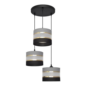 Lámpara colgante HELEN 3xE27/15W/230V negro/gris/dorado