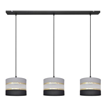 Lámpara colgante HELEN 3xE27/15W/230V negro/gris/dorado