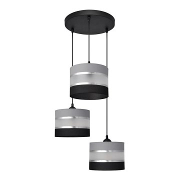 Lámpara colgante HELEN 3xE27/15W/230V negro/gris/plata