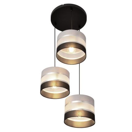 Lámpara colgante HELEN 3xE27/15W/230V negro/gris/plata