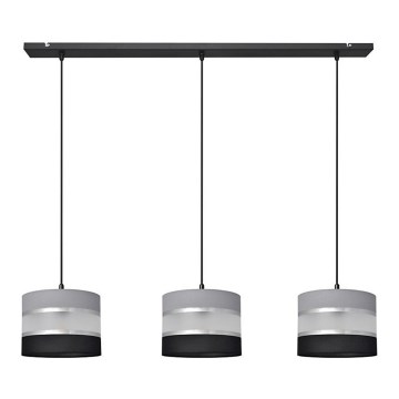 Lámpara colgante HELEN 3xE27/15W/230V negro/gris/plata