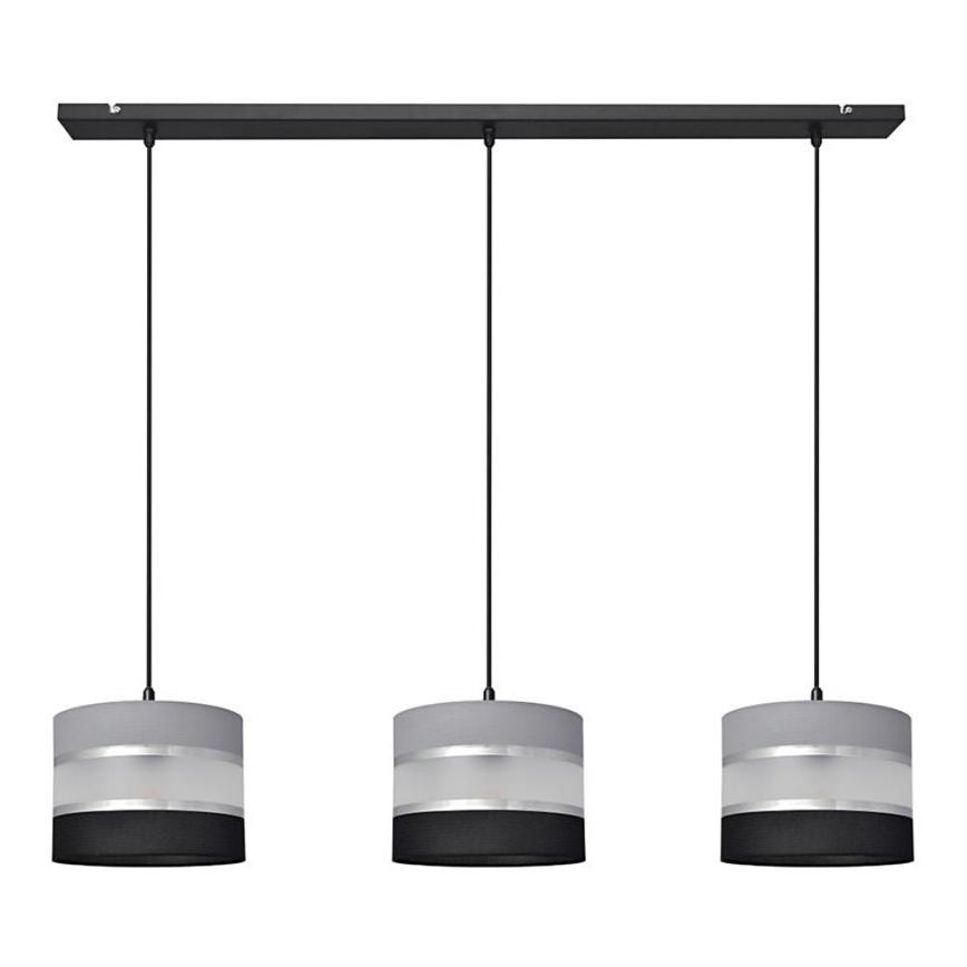 Lámpara colgante HELEN 3xE27/15W/230V negro/gris/plata