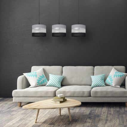 Lámpara colgante HELEN 3xE27/15W/230V negro/gris/plata
