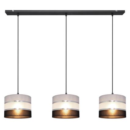 Lámpara colgante HELEN 3xE27/15W/230V negro/gris/plata