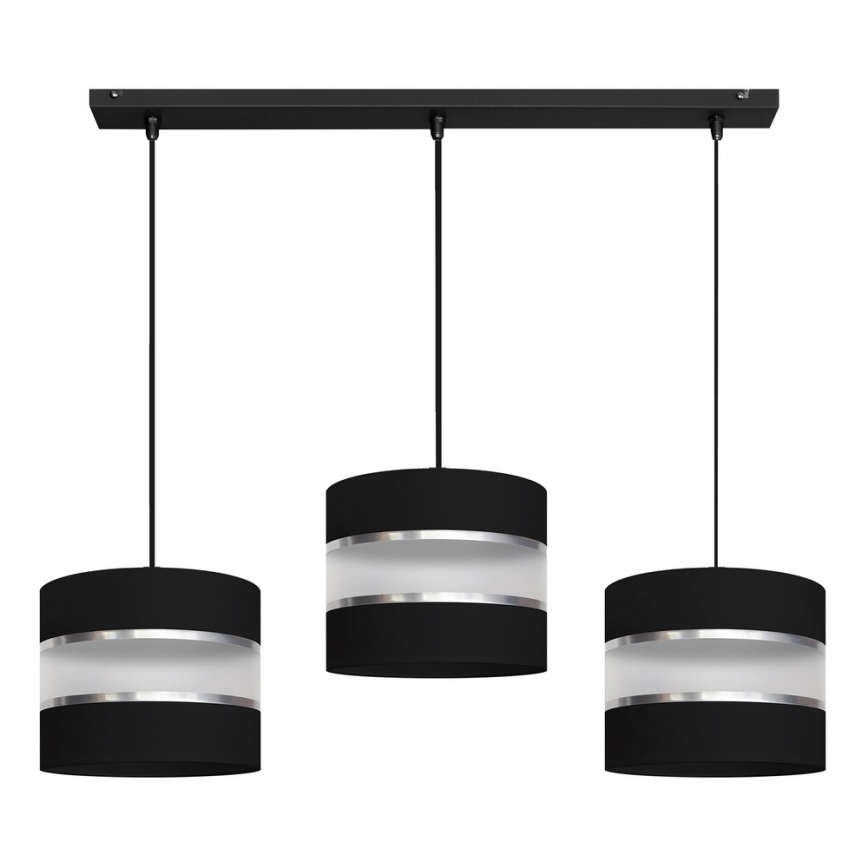 Lámpara colgante HELEN 3xE27/15W/230V negro