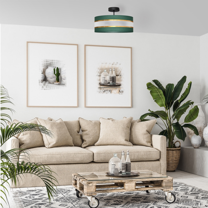 Lámpara colgante HELEN 3xE27/15W/230V verde/dorado