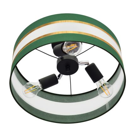 Lámpara colgante HELEN 3xE27/15W/230V verde/dorado