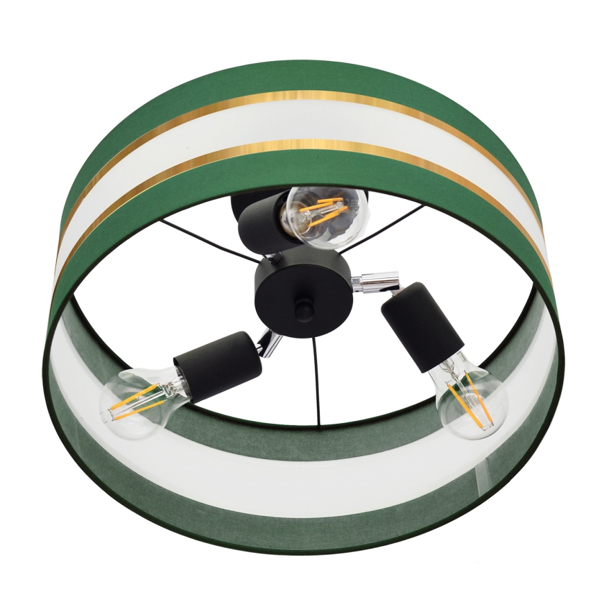 Lámpara colgante HELEN 3xE27/15W/230V verde/dorado
