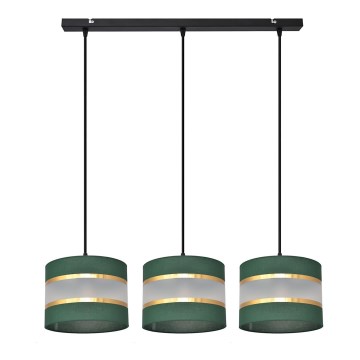 Lámpara colgante HELEN 3xE27/15W/230V verde/dorado