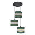 Lámpara colgante HELEN 3xE27/15W/230V verde/dorado