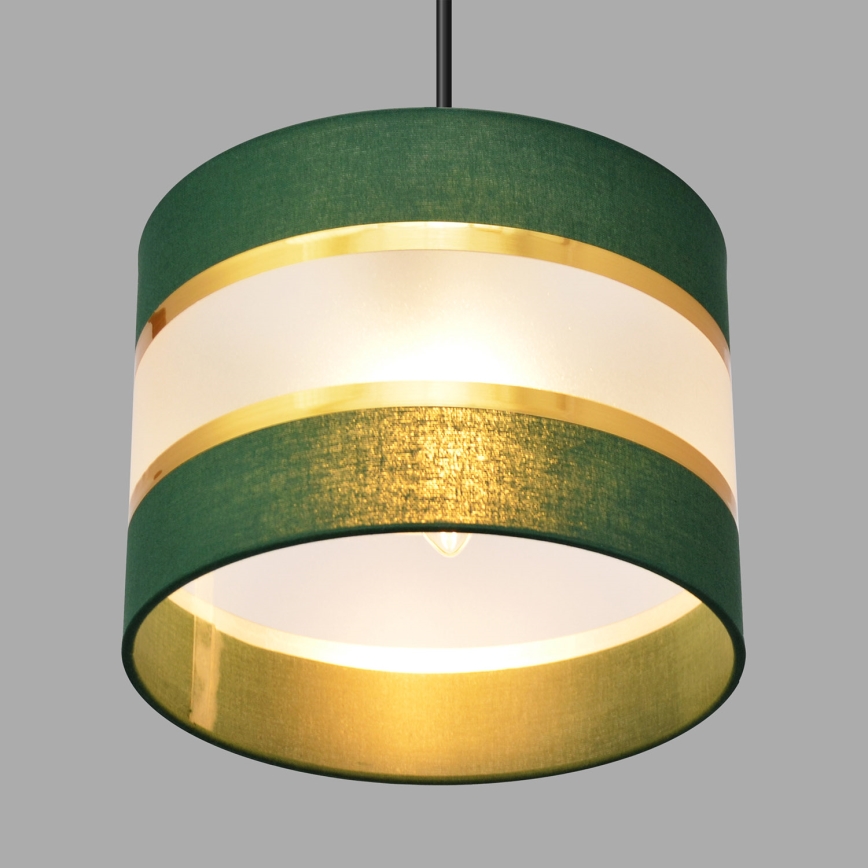 Lámpara colgante HELEN 3xE27/15W/230V verde/dorado
