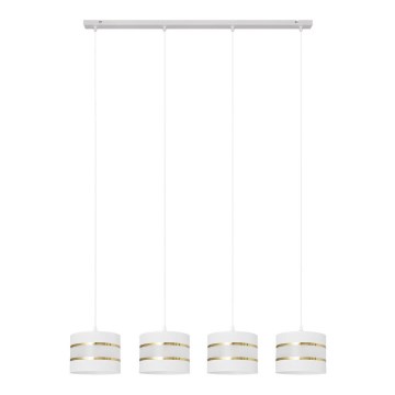 Lámpara colgante HELEN 4xE27/15W/230V blanco/dorado