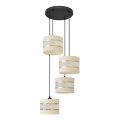Lámpara colgante HELEN 4xE27/15W/230V color crema/negro/dorado