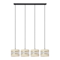 Lámpara colgante HELEN 4xE27/15W/230V color crema/negro/dorado