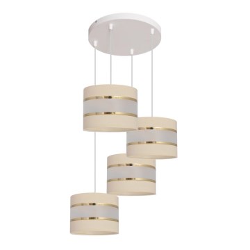 Lámpara colgante HELEN 4xE27/15W/230V crema