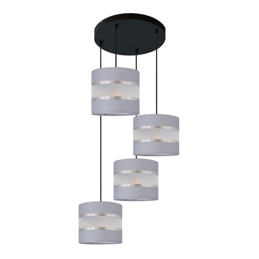 Lámpara colgante HELEN 4xE27/15W/230V gris/negro