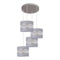 Lámpara colgante HELEN 4xE27/15W/230V gris/plata