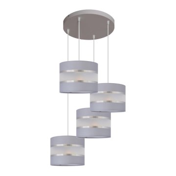 Lámpara colgante HELEN 4xE27/15W/230V gris/plata