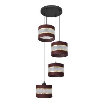 Lámpara colgante HELEN 4xE27/15W/230V marrón/negro/dorado