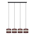 Lámpara colgante HELEN 4xE27/15W/230V marrón/negro/dorado