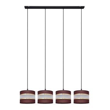 Lámpara colgante HELEN 4xE27/15W/230V marrón/negro/dorado
