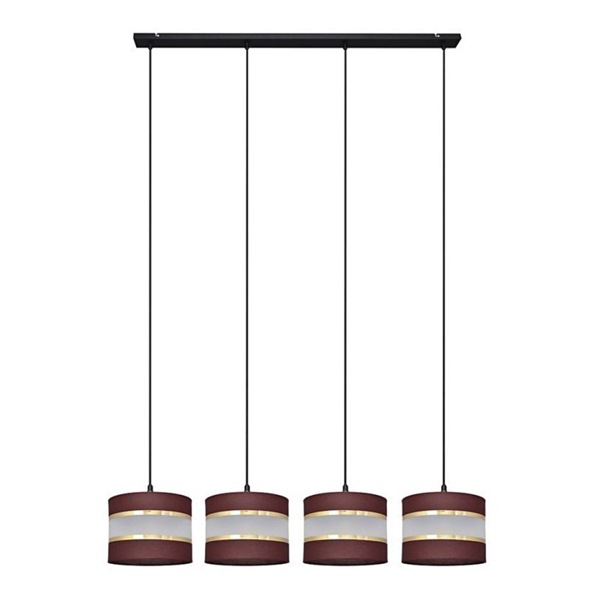 Lámpara colgante HELEN 4xE27/15W/230V marrón/negro/dorado