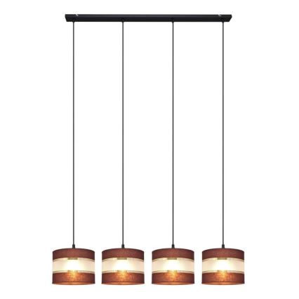 Lámpara colgante HELEN 4xE27/15W/230V marrón/negro/dorado