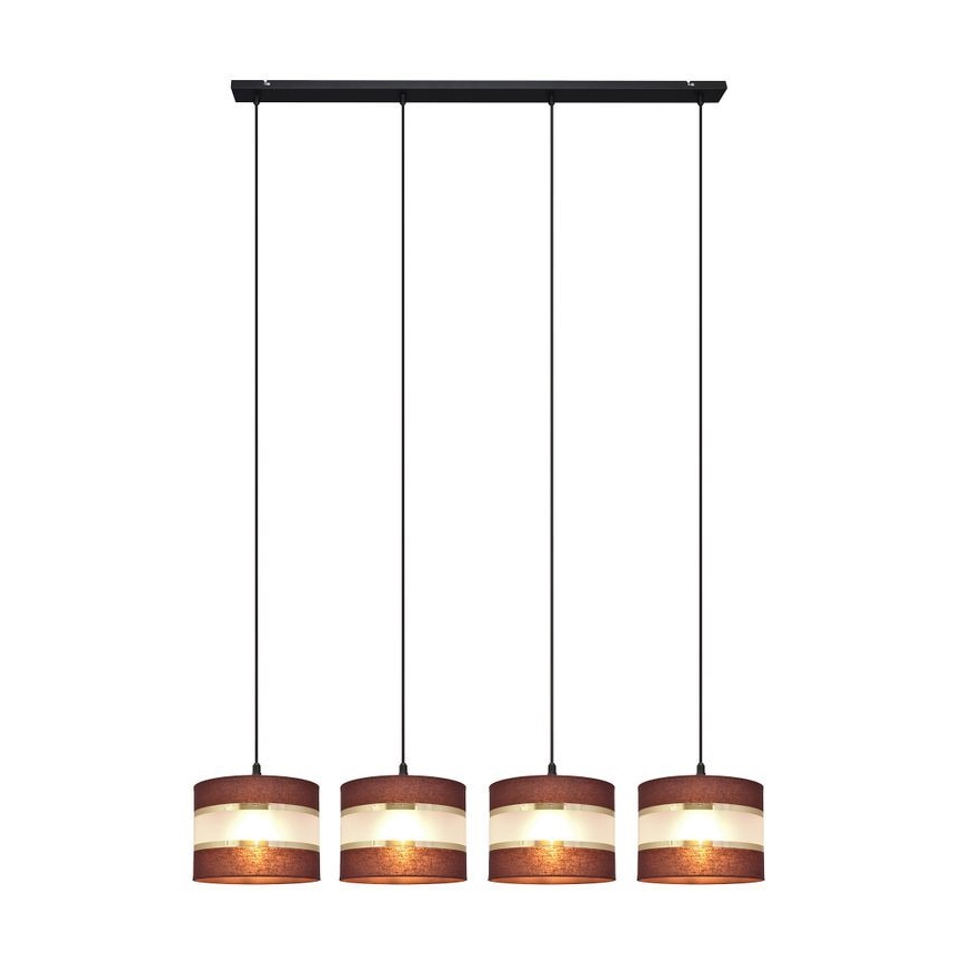 Lámpara colgante HELEN 4xE27/15W/230V marrón/negro/dorado