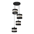 Lámpara colgante HELEN 4xE27/15W/230V negro/dorado