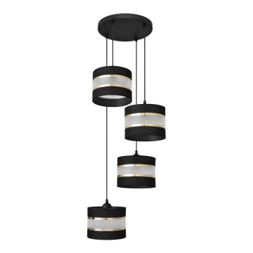 Lámpara colgante HELEN 4xE27/15W/230V negro/dorado