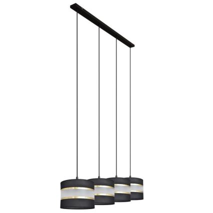 Lámpara colgante HELEN 4xE27/15W/230V negro/dorado