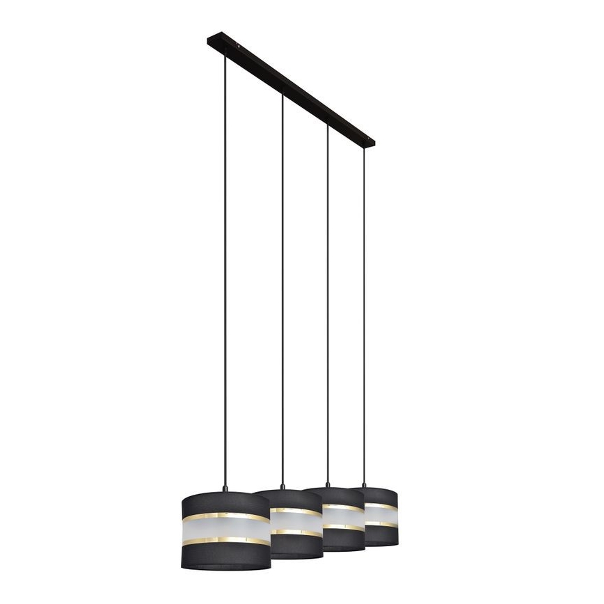 Lámpara colgante HELEN 4xE27/15W/230V negro/dorado