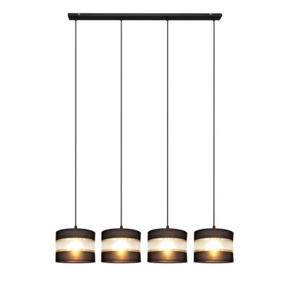 Lámpara colgante HELEN 4xE27/15W/230V negro/dorado