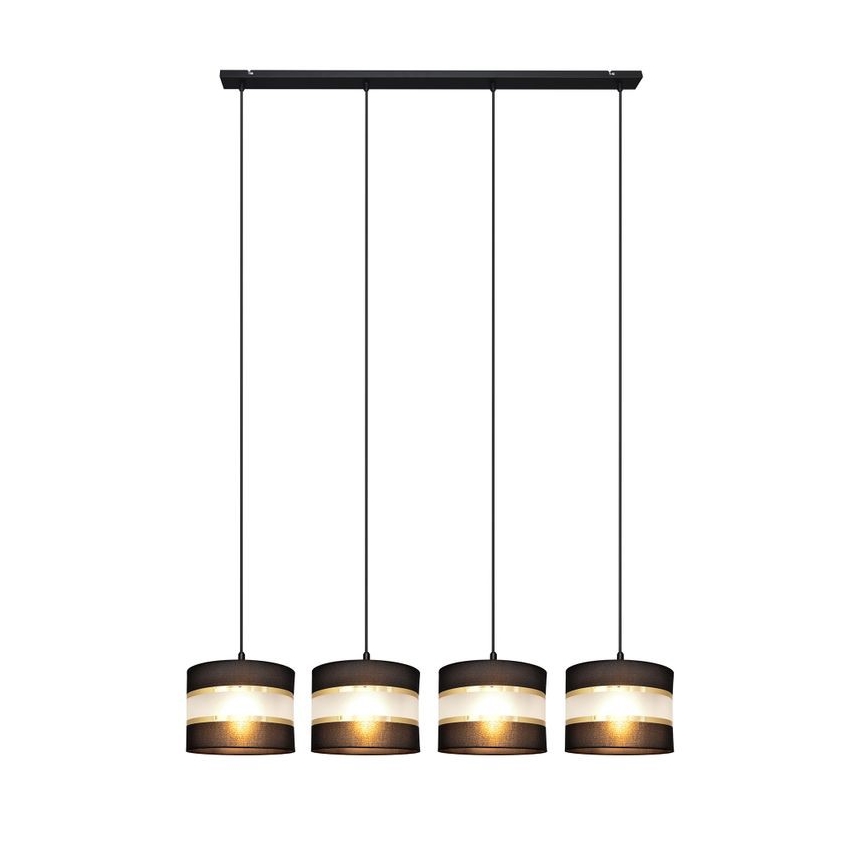 Lámpara colgante HELEN 4xE27/15W/230V negro/dorado