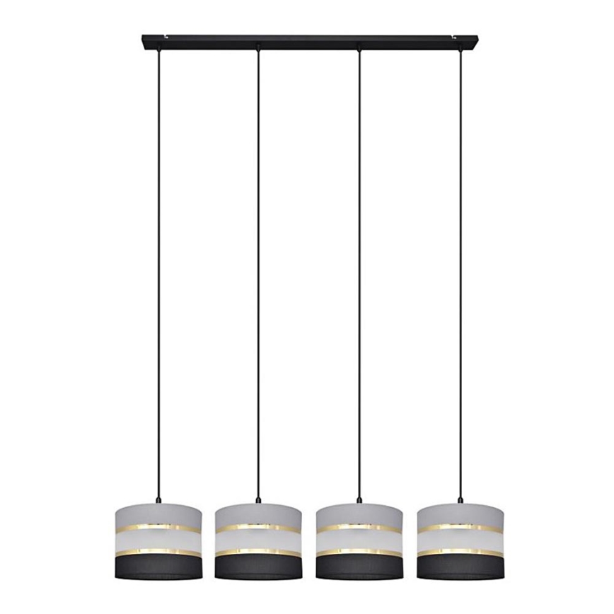 Lámpara colgante HELEN 4xE27/15W/230V negro/gris/dorado