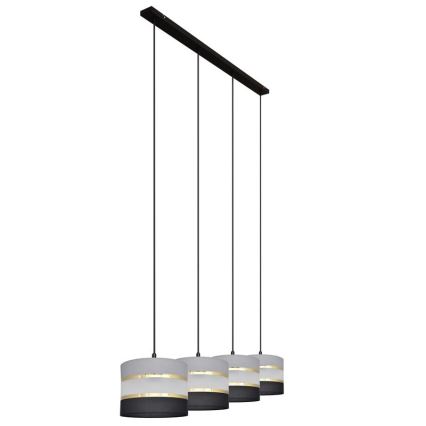 Lámpara colgante HELEN 4xE27/15W/230V negro/gris/dorado