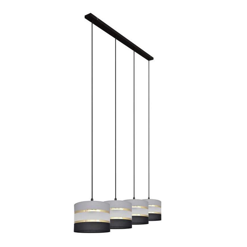 Lámpara colgante HELEN 4xE27/15W/230V negro/gris/dorado