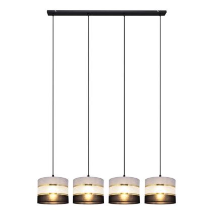 Lámpara colgante HELEN 4xE27/15W/230V negro/gris/dorado