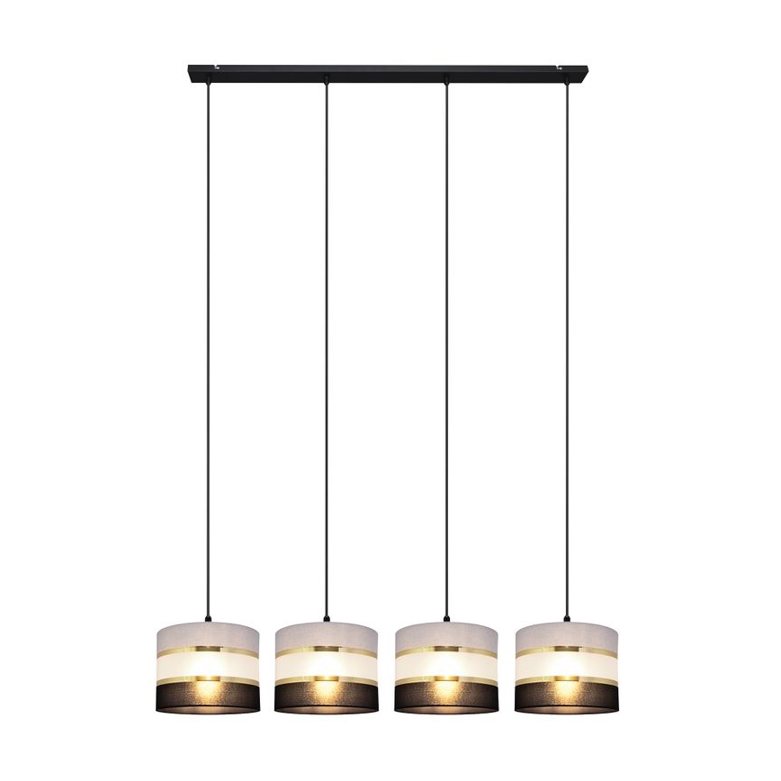 Lámpara colgante HELEN 4xE27/15W/230V negro/gris/dorado
