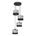 Lámpara colgante HELEN 4xE27/15W/230V negro/gris/plata