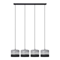 Lámpara colgante HELEN 4xE27/15W/230V negro/gris/plata