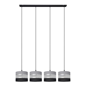 Lámpara colgante HELEN 4xE27/15W/230V negro/gris/plata