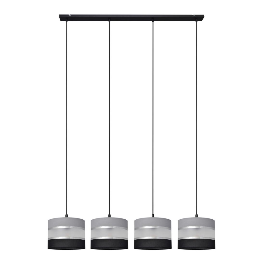 Lámpara colgante HELEN 4xE27/15W/230V negro/gris/plata