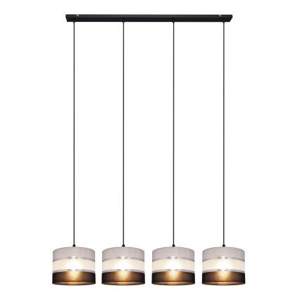 Lámpara colgante HELEN 4xE27/15W/230V negro/gris/plata