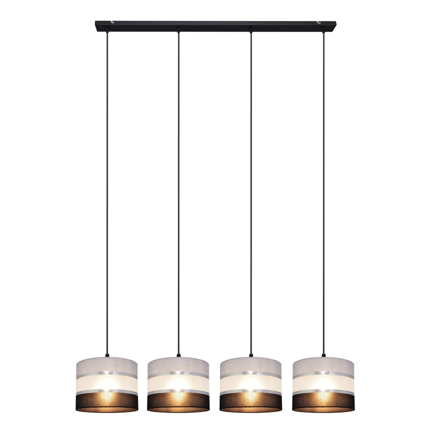 Lámpara colgante HELEN 4xE27/15W/230V negro/gris/plata